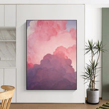 Load image into Gallery viewer, Pastel Pink &amp; Purple Cloud Abstract, Suited for Whimsical Bedroom &amp; Light - Filled Reading Nook LargeART1981
