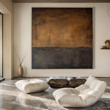 Load image into Gallery viewer, Brown - Black Divided Abstract Painting, Ideal for Sophisticated Home Office &amp; Timeless Living Room LargeART1363
