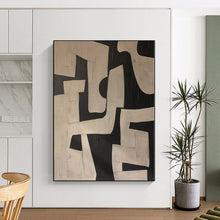 Load image into Gallery viewer, Hand - painted Extensive Black - White Geometric Abstract Acrylic Art for Modern Offices LargeART0100
