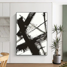 Load image into Gallery viewer, Large Monochrome Dynamic Strokes – Great for Industrial - Chic Loft &amp; Art Gallery Corridor LargeART0716
