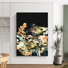 Load image into Gallery viewer, “Midnight Blooms” - Black background, colorful, expressive floral brushstrokes DTP171
