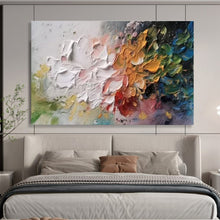 Load image into Gallery viewer, Textured Floral Abstract Painting on Canvas - “Colorful Petals” DKH700
