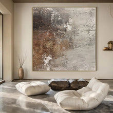 Load image into Gallery viewer, Hand - painted Substantial Brown - Gray Textured Abstract Acrylic Art for Rustic Living Rooms LargeART0116
