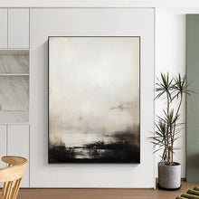 Load image into Gallery viewer, “Monochrome Misty Abstraction” - Minimalist Abstract Art on Canvas DKH1498
