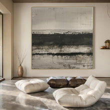Load image into Gallery viewer, Black &amp; White Textured Abstract Painting, Suited for Contemporary Art Gallery Wall &amp; Minimalist Bedroom LargeART1369
