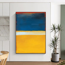 Load image into Gallery viewer, Blue, Yellow &amp; Red Color - Blocked Abstract, Suited for Bold Entryway &amp; Modern Kitchen LargeART1945
