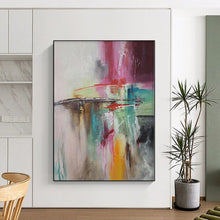 Load image into Gallery viewer, Hand - painted Substantial Colorful Abstract Composition Acrylic Art for Artistic Studios LargeART0056
