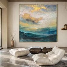 Load image into Gallery viewer, Golden - Sky Abstract Landscape Acrylic Art, Ideal for Living Room &amp; Bedroom LargeART1004
