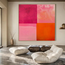 Load image into Gallery viewer, Pink &amp; Orange Color Block Abstract, Ideal for Vibrant Bedroom &amp; Creative Studio LargeART1479
