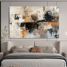 Load image into Gallery viewer, Hand - painted Neutral Tones Abstract Composition Acrylic Art for Serene Spa Waiting Areas LargeART1717
