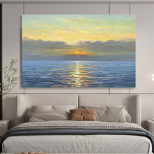 Load image into Gallery viewer, Seaside Sunset “Calm Horizon” Painting on Canvas, Luminous Maritime Art DKH883
