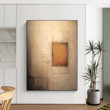 Load image into Gallery viewer, Minimalist Brown Square Acrylic Art - Ideal for Bedroom &amp; Study Room Display LargeART0535
