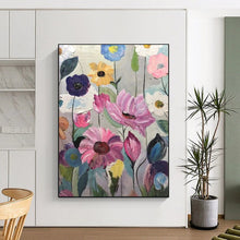 Load image into Gallery viewer, Colorful Floral Abstract Painting, Ideal for Cheerful Dining Room &amp; Feminine Bedroom LargeART2099
