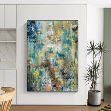 Load image into Gallery viewer, Hand - painted Oversized Colorful Abstract Mosaic Acrylic Art for Vibrant Family Rooms LargeART0035
