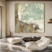 Load image into Gallery viewer, Textured Green &amp; Brown Abstract Canvas Painting, Great for Rustic Kitchen &amp; Nature - Inspired Studio LargeART1267
