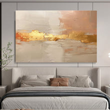 Load image into Gallery viewer, Gold - Accented Neutral Abstract Painting on Canvas - “Elegant Layers” DKH617
