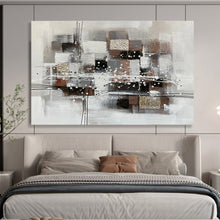 Load image into Gallery viewer, Gray - Brown Abstract Painting On Canvas with Intricate Details DKH354
