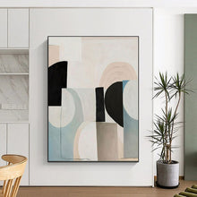 Load image into Gallery viewer, Pastel Geometric Collage Acrylic Art - Ideal for Feminine - inspired Boudoir &amp; Calming Meditation Space LargeART0672
