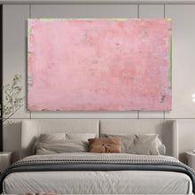 Load image into Gallery viewer, Hand - painted Generous - sized Soft Pink and Green Edged Acrylic Art for Serene Living Rooms LargeART1791

