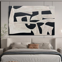 Load image into Gallery viewer, Black and White Geometric Shapes Abstract acrylic painting DLZ093
