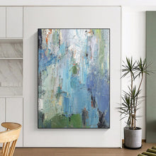 Load image into Gallery viewer, Textured Abstract Art, Cool Color Palette for Relaxing Reading Nook &amp; Coastal Home Office LargeART2262
