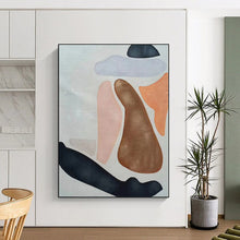 Load image into Gallery viewer, Large - Scale Pastel Shapes Abstract Acrylic for Boho - Chic Nursery &amp; Light - Filled Yoga Studio LargeART0331
