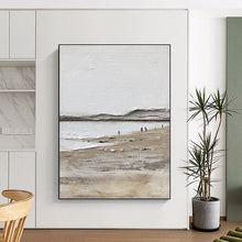 Load image into Gallery viewer, “Minimalist Beach Scene” - Textured Landscape Art on Canvas DKH1674
