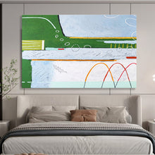 Load image into Gallery viewer, Color - Blocked Landscape Abstract Painting on Canvas DKH565
