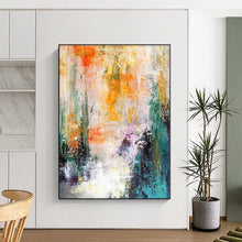 Load image into Gallery viewer, Hand - painted Substantial Warm - Hued Abstract Landscape Acrylic Art for Cozy Family Rooms LargeART0006
