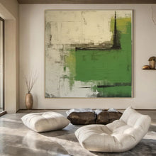 Load image into Gallery viewer, Green &amp; Gray Abstract Canvas Painting, Great for Bohemian - Chic Bedroom &amp; Nature - Inspired Study LargeART1297
