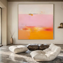 Load image into Gallery viewer, Soft Pink - Orange Horizon Abstract Canvas Painting, Perfect for Romantic Bedroom &amp; Calming Lounge LargeART1175
