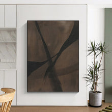 Load image into Gallery viewer, “Intertwined Dark Forms” - Brown, Black Abstract Art on Canvas DKH1159
