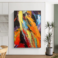 Load image into Gallery viewer, “Colorful Textured Mountain Abstract” - Multicolor Abstract Art on Canvas DKH1262
