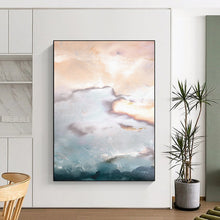 Load image into Gallery viewer, “Cloud Drift” - Blush, white, soft blue, with hints of gold, like sunrise clouds DTP165
