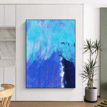 Load image into Gallery viewer, Abstract Painting, Cool Blue Textured Art - Ideal for Home Office &amp; Study Room LargeART2334
