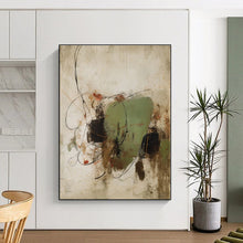 Load image into Gallery viewer, Abstract Green and Black Swirl Acrylic Art - Suited for Nature - lover’s Study &amp; Eclectic Bedroom LargeART0569
