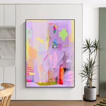 Load image into Gallery viewer, Light Purple Abstract Painting, Suited for Minimalist Nursery &amp; Calming Reading Nook LargeART1865
