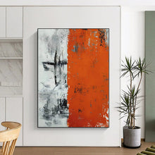 Load image into Gallery viewer, Oversized Orange and Gray Abstract Divide Acrylic for Modern Office &amp; Edgy Art Gallery LargeART0315
