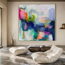 Load image into Gallery viewer, Colorful Abstract Fusion Canvas Painting, Ideal for Bohemian Living Room &amp; Creative Studio LargeART1174
