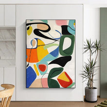 Load image into Gallery viewer, Colorful Abstract Shapes Collage Acrylic Art - Suited for Playful Kids’ Playroom &amp; Bohemian - style Studio LargeART0635
