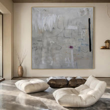 Load image into Gallery viewer, Light Gray Abstract Marks Painting, Ideal for Serene Bedroom &amp; Minimalist Café LargeART1417
