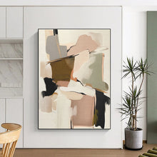 Load image into Gallery viewer, Custom Large Soft Neutral Shape Collage - Perfect for Minimalist Bedroom &amp; Calm Office Space LargeART0755
