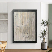 Load image into Gallery viewer, Textured Neutral Striped Abstract - Fits Minimalist Living Room &amp; Hallway LargeART2352
