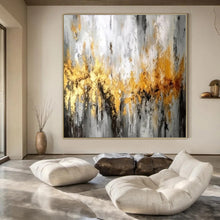 Load image into Gallery viewer, Gold - Gray Urban Abstraction Art for Sophisticated Penthouse &amp; Art - Centric Office LargeART0923
