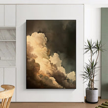 Load image into Gallery viewer, “Dramatic Clouds in Dark Sky” - Romanticism - Inspired Abstract Acrylic, Great for Bedroom and Library DTP014
