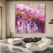 Load image into Gallery viewer, Pink and Purple Abstract Cascade Canvas Painting, Great for Romantic Bedroom &amp; Whimsical Boutique LargeART1237
