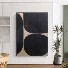 Load image into Gallery viewer, Black and Beige Geometric Circles Acrylic Art - Perfect for Modernist Office &amp; Contemporary Entryway LargeART0581
