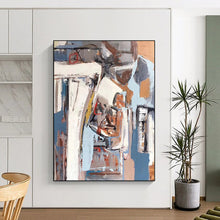 Load image into Gallery viewer, “City Shards” – Gray, Blue &amp; Brown Urban - inspired Abstract Acrylic Art DTP041

