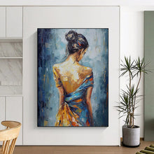 Load image into Gallery viewer, Blue &amp; Orange Figurative Abstract Art, Ideal for Bohemian Bedroom &amp; Artistic Studio LargeART2137
