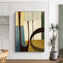 Load image into Gallery viewer, “Geometric Harmony” Abstract Shapes Painting on Canvas, Modern Minimalist Art DKH949
